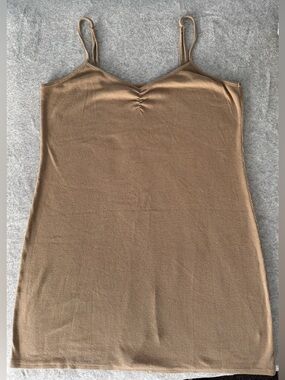 Aerie Brown Ribbed Spaghetti Strap Cami Dress